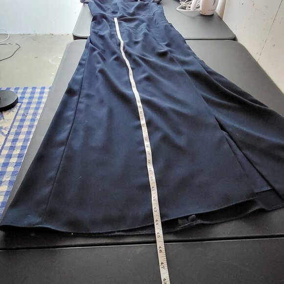 Dessy Collection Vivian Diamond Blue Crepe Bridesmaids Dress Size 10 3040 Bow - Picture 10 of 12